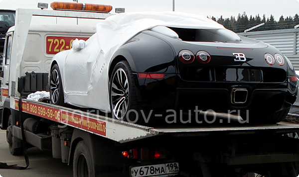 Bugatti Veyron на эвакуаторе Горюнов-Авто (фото 1)