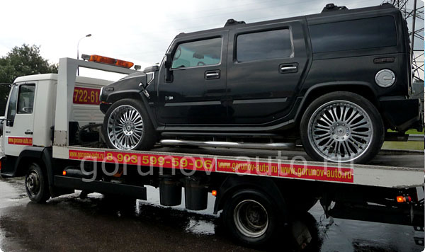 Hummer H2 (Хаммер) на эвакуаторе Горюнов-Авто (фото 2)