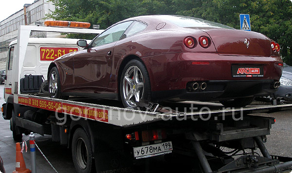 Ferrari 612 Scaglietti на эвакуаторе Горюнов-Авто (фото 1)