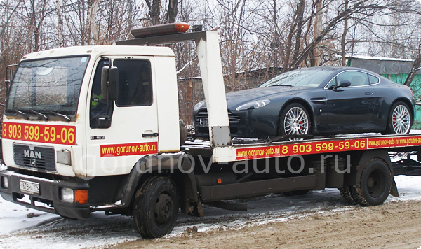 Перевозка Aston Martin V8 Vantage на эвакуаторе Горюнов-Авто - фото 2