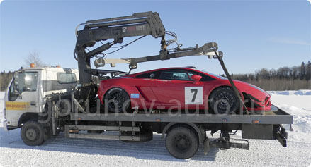 Кран-манипулятор Горюнов-Авто: перевозка Lamborghini (фото 1)